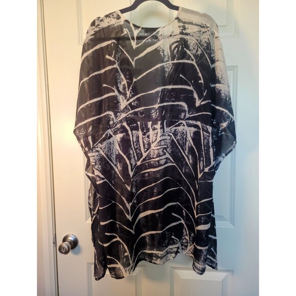 Michelle Jonas Travelwear (MiJo) 100% Silk Chiffon Kaftan Size M Abstract Print - Picture 4 of 9